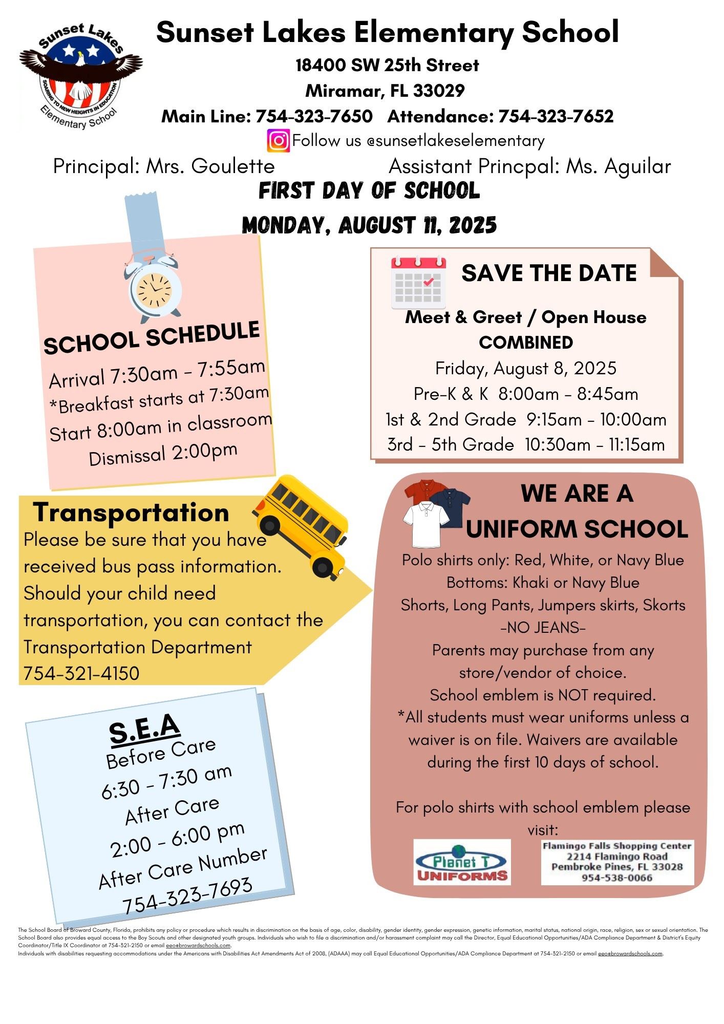  Back to school news letter